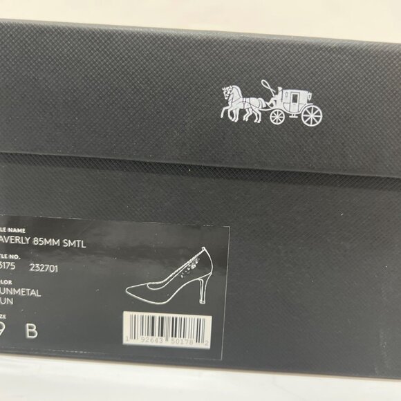 COACH Waverly 85mm SMTL Gunmetal Pumps in box - Picture 4 of 14